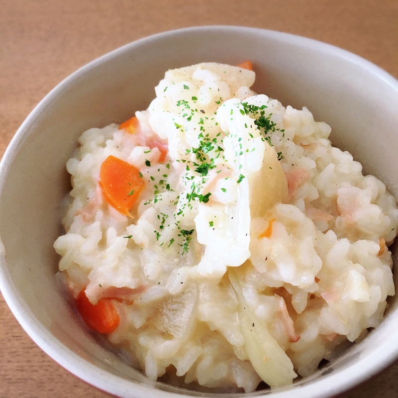 お味噌汁リメイク☆ミルク味噌リゾット