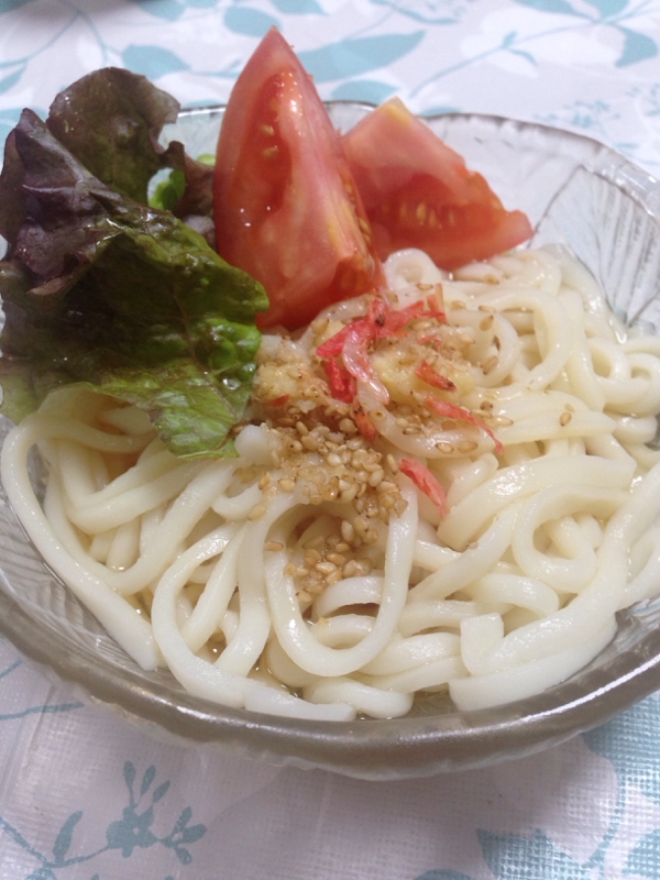 干しエビとトマトの冷やしうどん(*^^*)☆