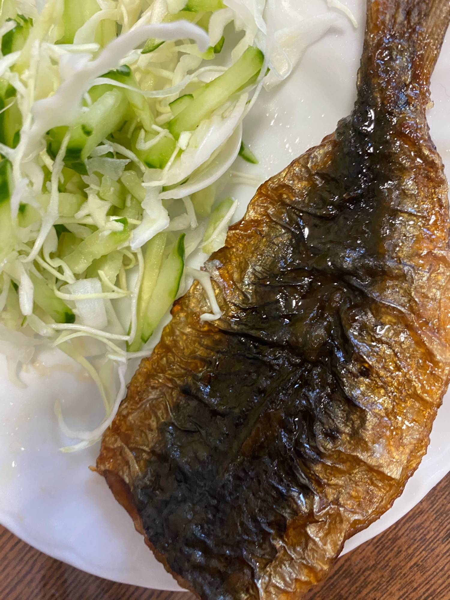 簡単にアジの蒲焼と添え野菜