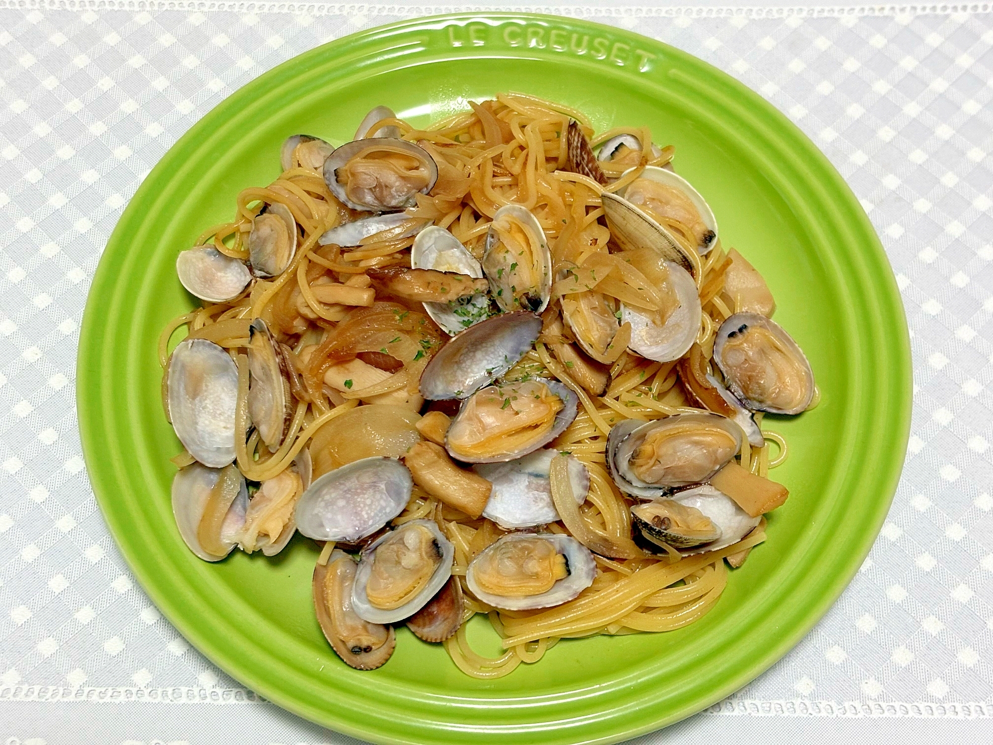 あさりと新玉ねぎの和風パスタ