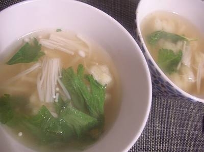 おから団子の中華風スープ