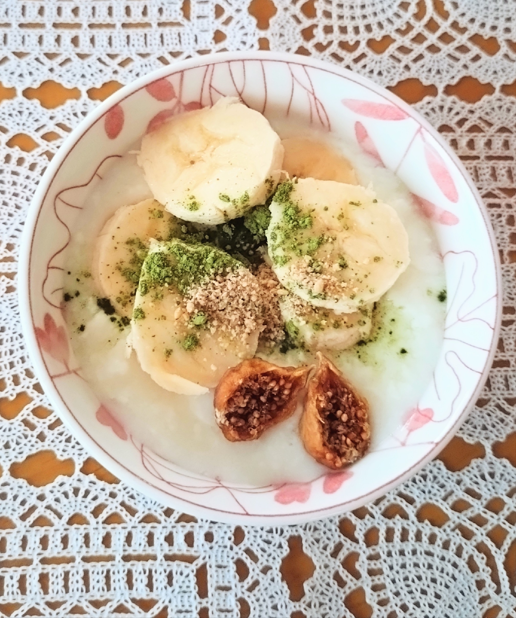 バナナといちじくの抹茶ヨーグルト◇