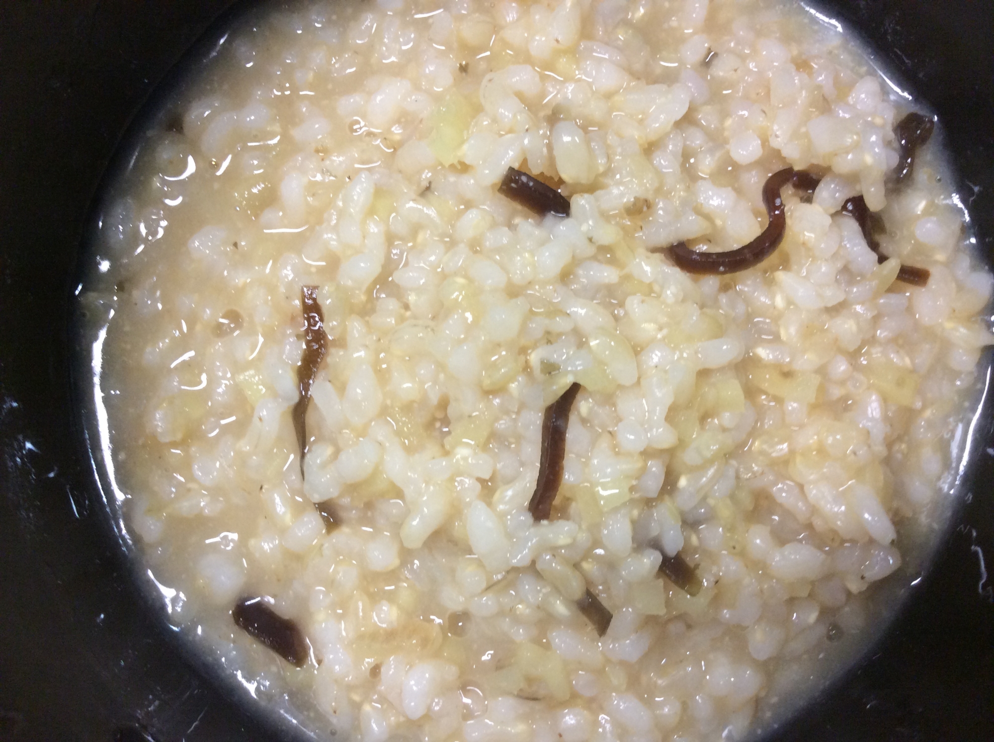 味噌生姜昆布の玄米雑炊