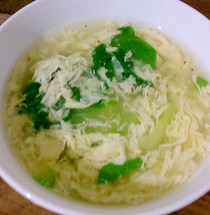 チンゲン菜と卵の中華スープ