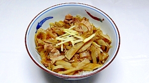 豚肉ごぼう丼