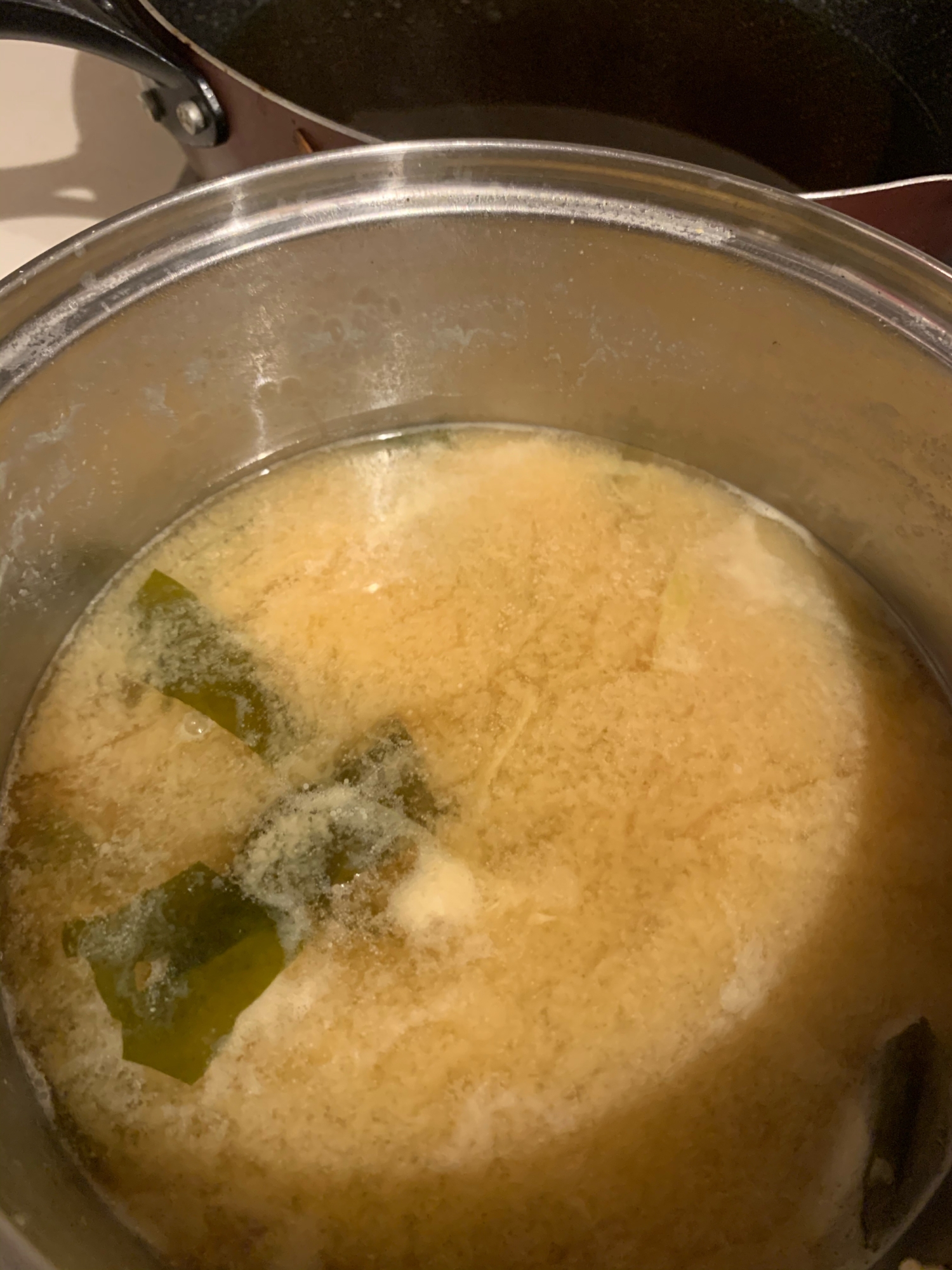 豆苗&わかめの味噌スープ