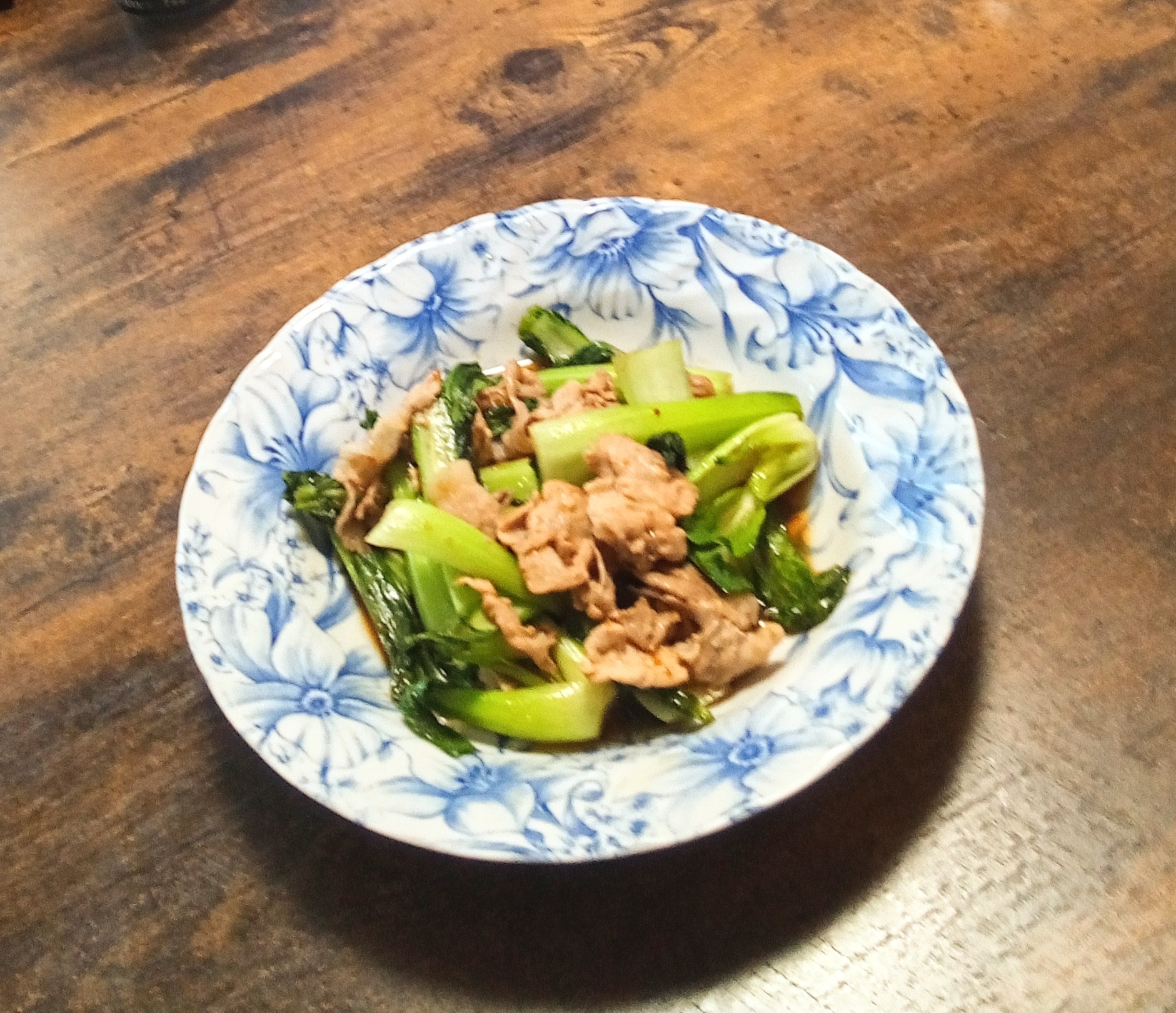 チンゲン菜と豚こま肉De炒めもの
