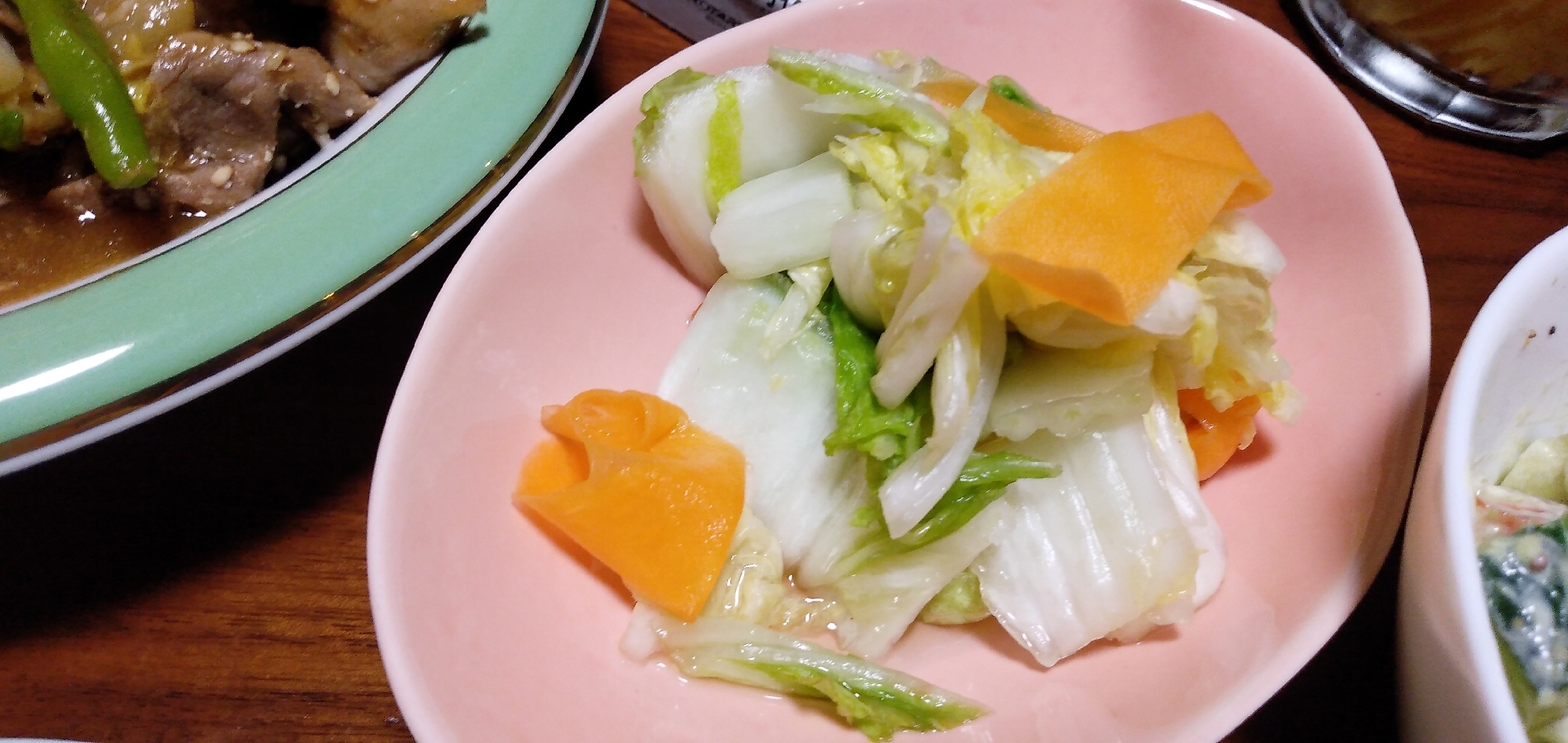 白菜とにんじんの昆布茶漬け物