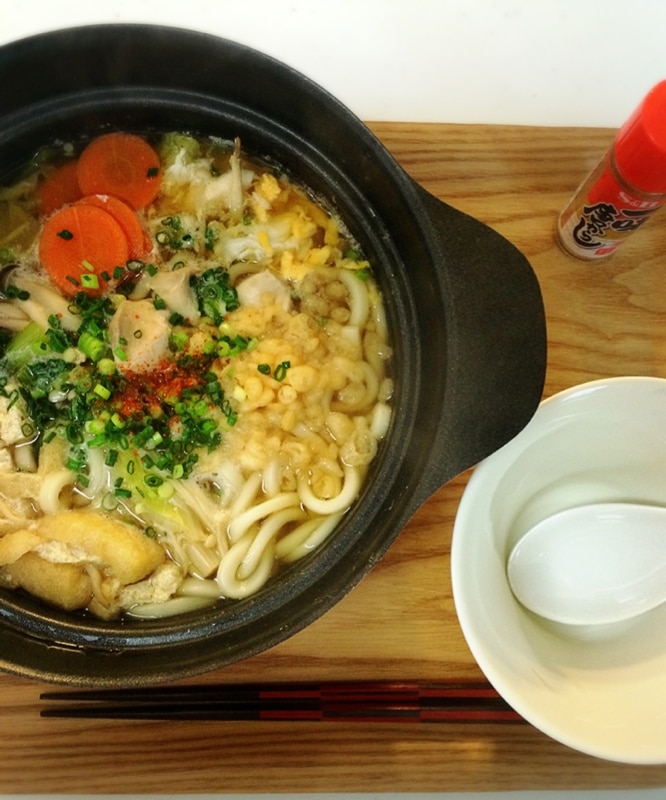 一人分でもおいしい☆あったか鍋焼きうどん レシピ・作り方 by