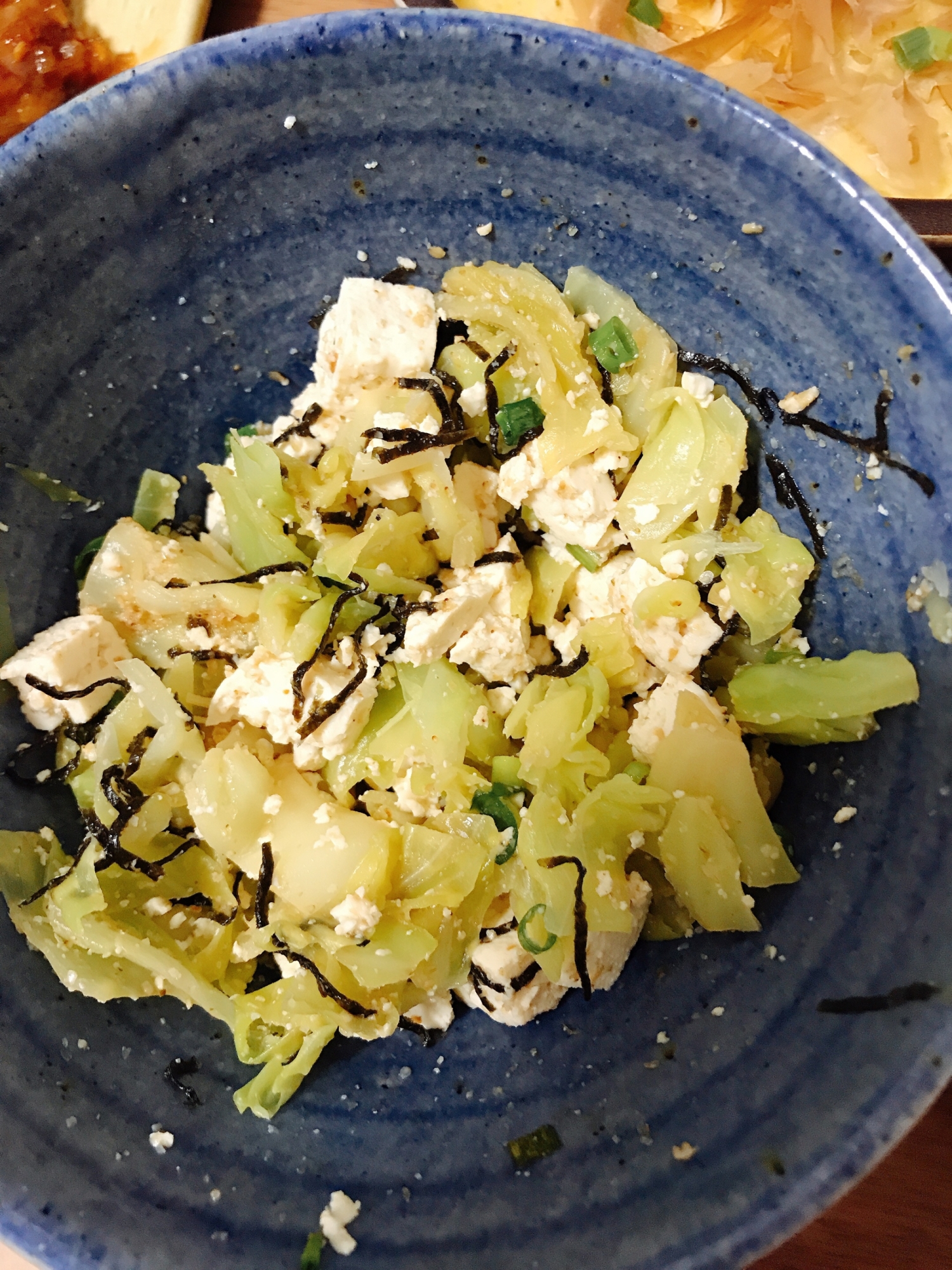 豆腐とキャベツの海苔サラダ