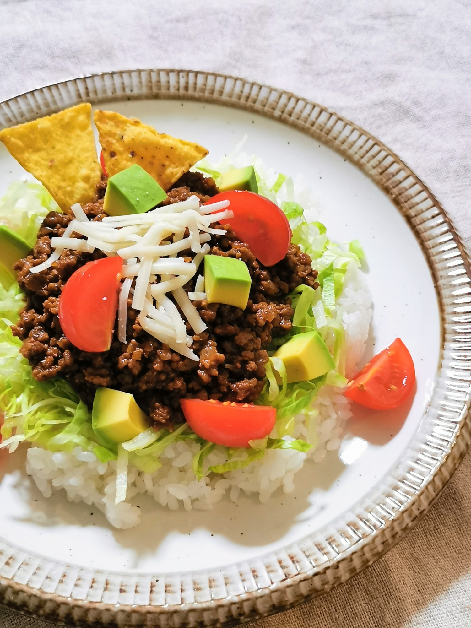 ご飯も野菜ももりもり*タコライス