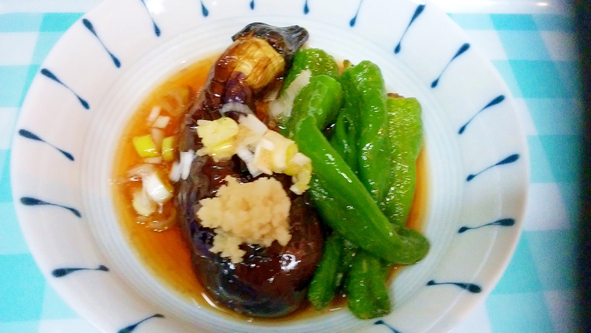夏はこれ!ナスと万願寺とうがらしの揚げびたし♪