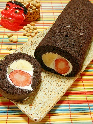 恵方巻き米粉ロールケーキ レシピ 作り方 By あず 楽天レシピ
