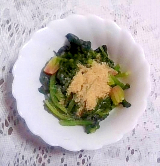 ほうれん草のおひたし（昆布だし＆はちみつ）