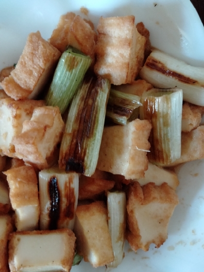 ささっと簡単☆厚揚げと長ねぎのしょうが焼き
