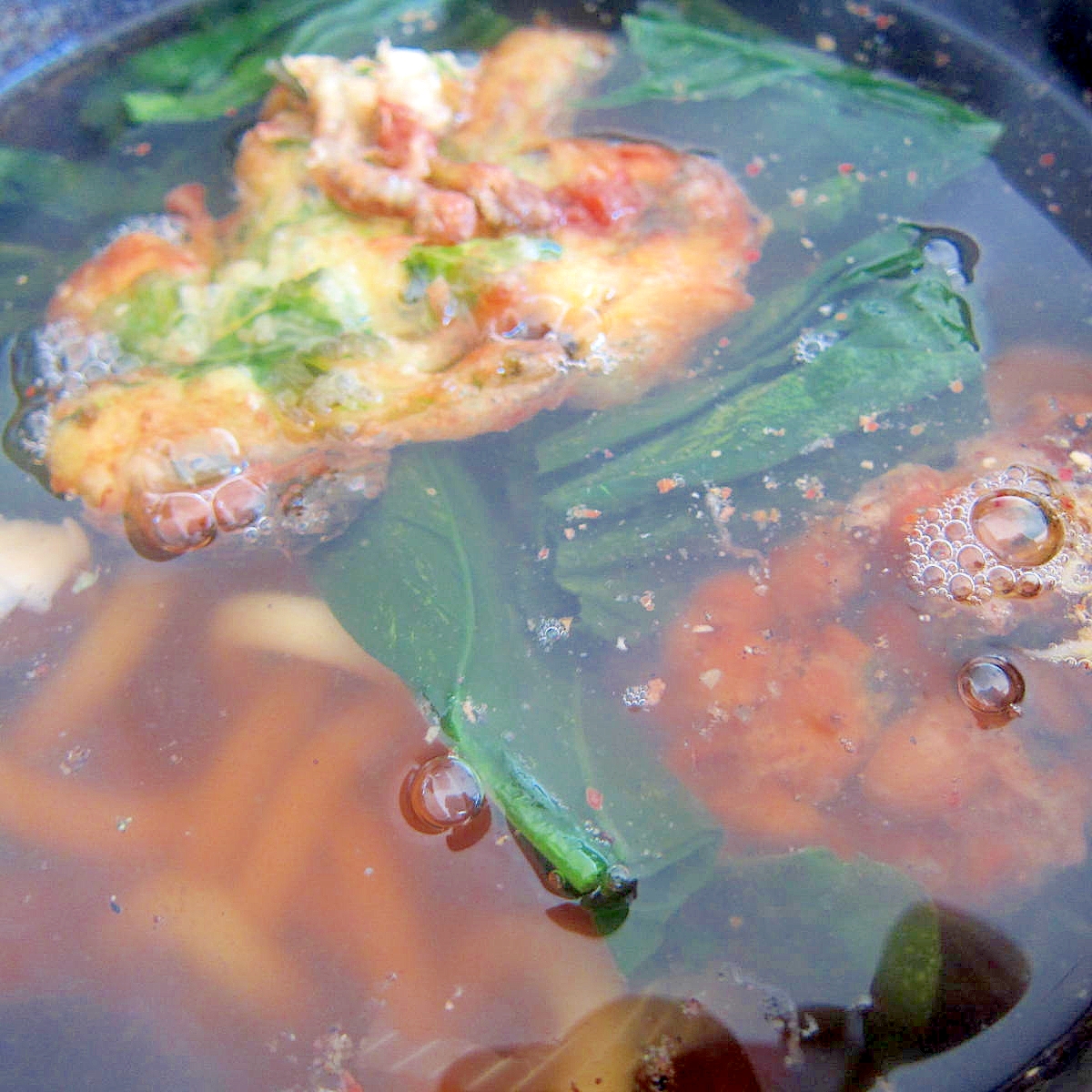 ほうれん草葱納豆饂飩