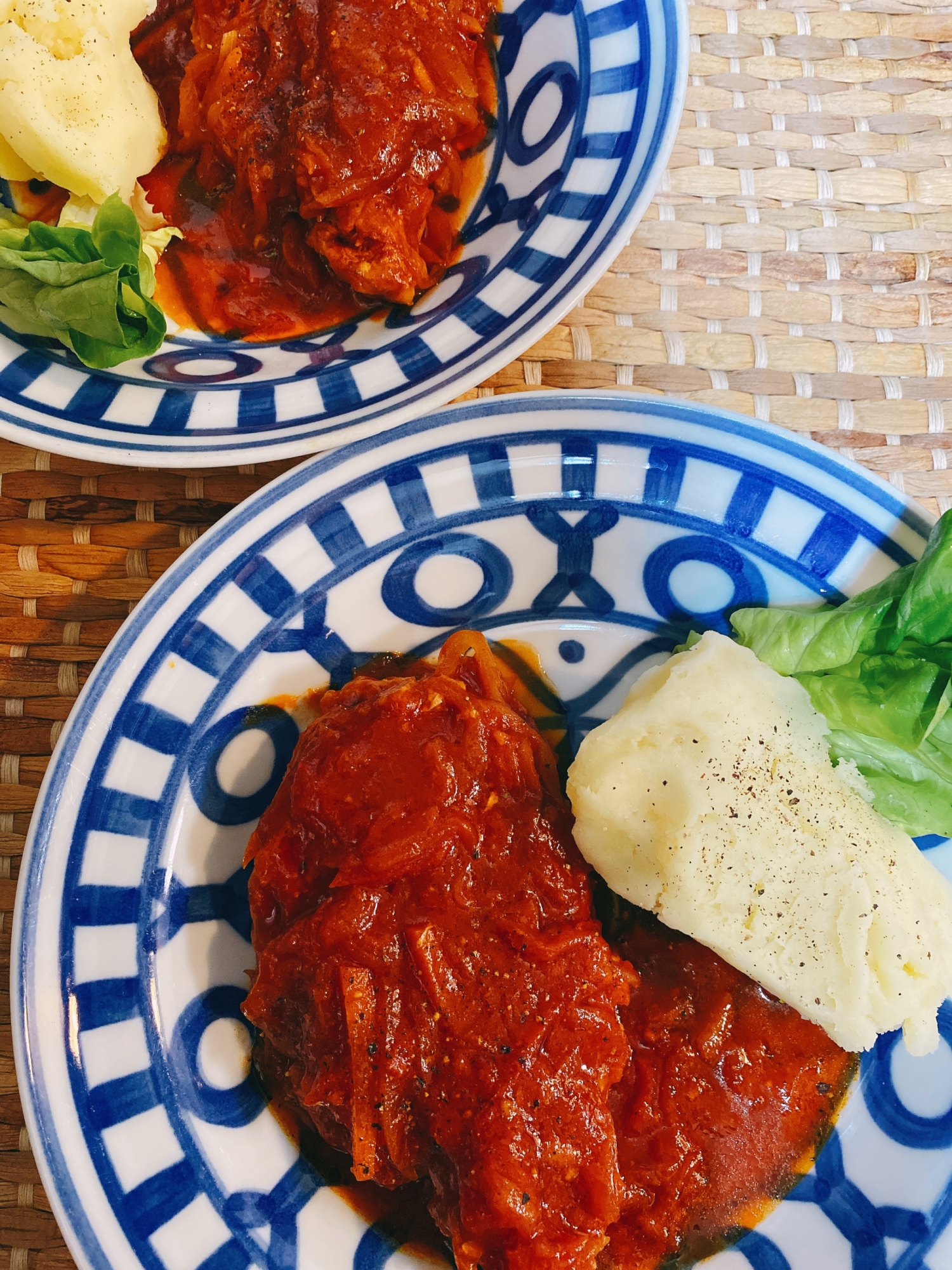 豚ロースのトマト煮  マッシュポテト添え