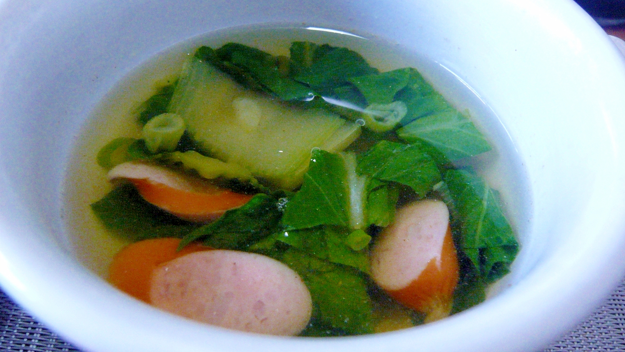 ❤　青梗菜＆ウインナーのスープ　❤