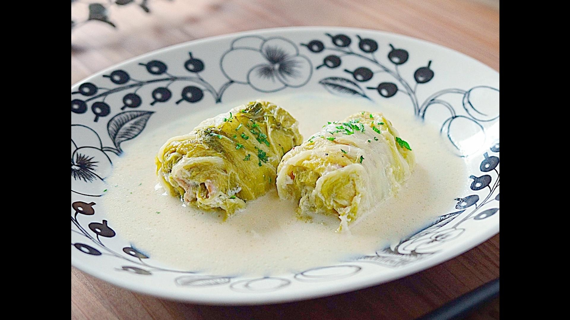 くるくる巻くだけ『白菜と豚肉のクリーム煮』♫