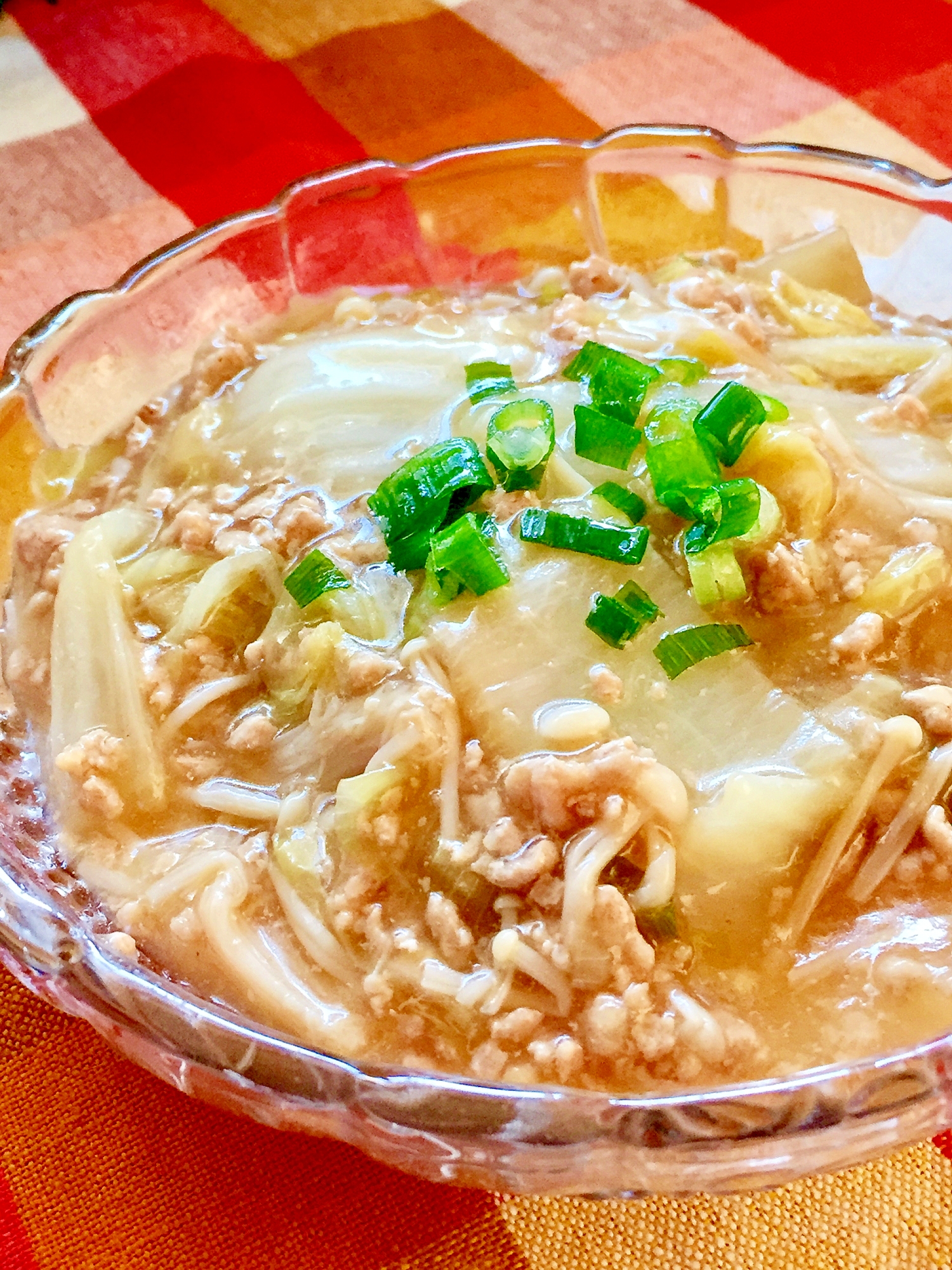 とろ〜り♡白菜とエノキのそぼろ餡かけ