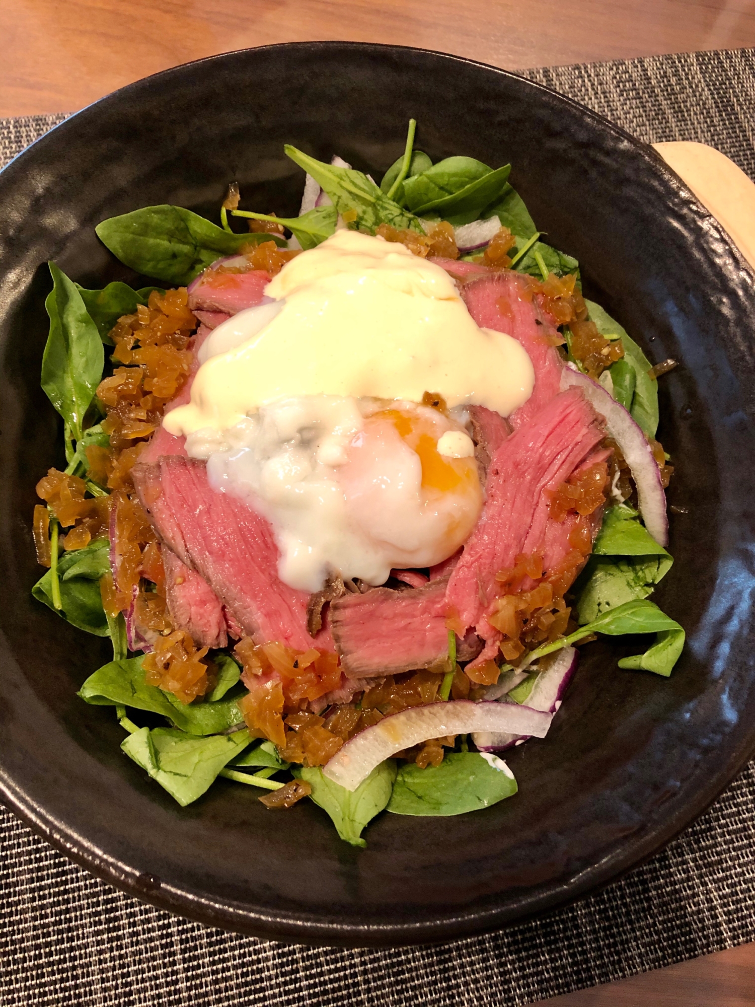 Wソースが美味しい♡ローストビーフ丼