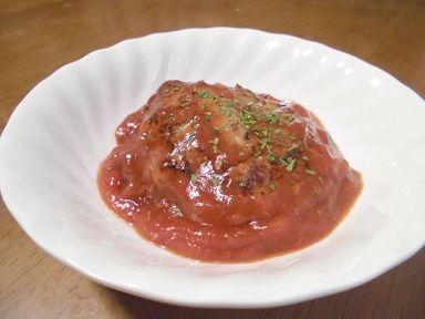 トマト煮込みのハンバーグ