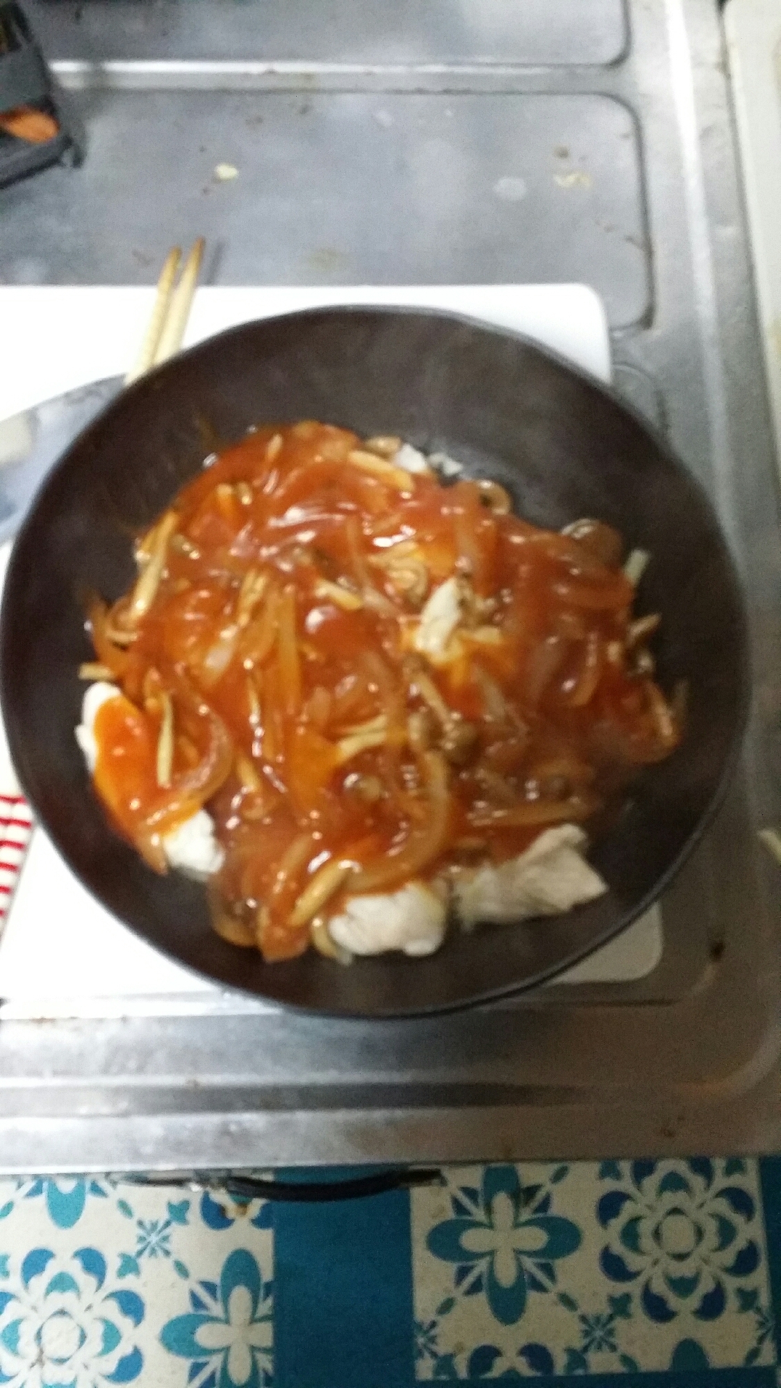 早くて簡単！　鶏むね肉のチーズあんかけ