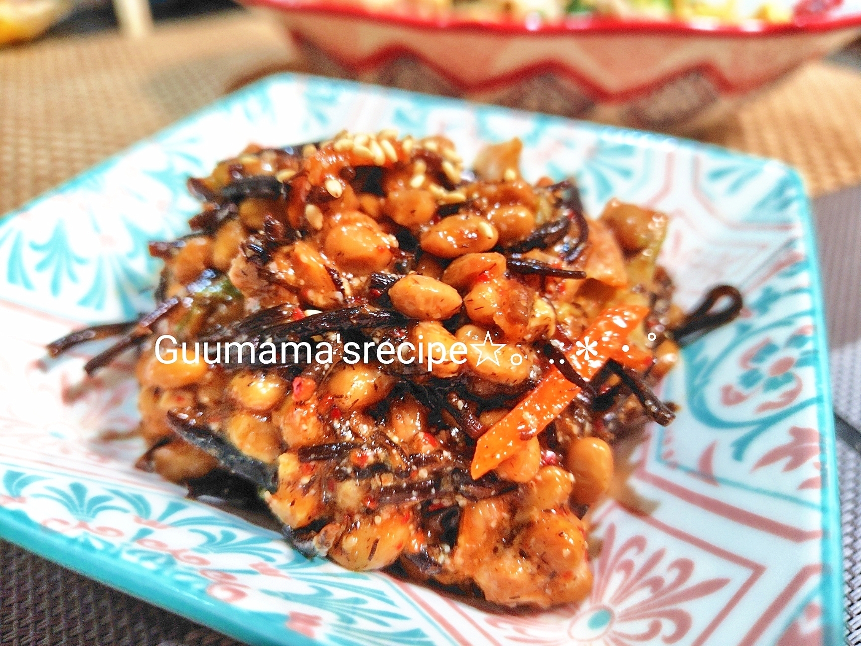 栄養満点♡ご飯にもおつまみにも♡納豆ひじきキムチ