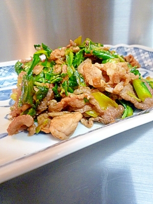 チンゲン菜と豚肉の炒め物