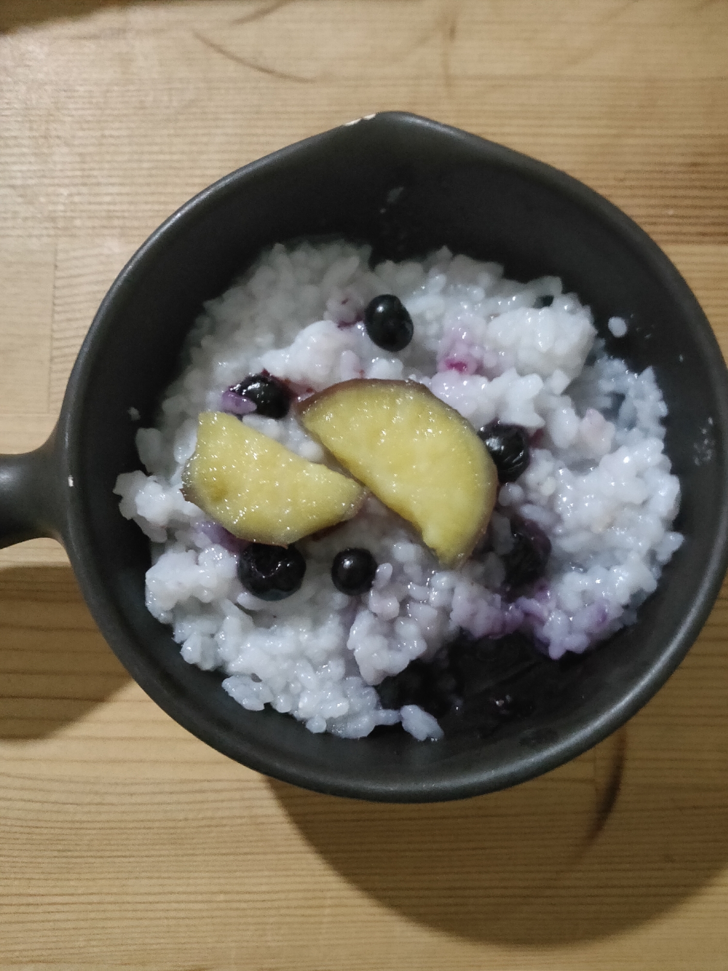 さつま芋ブルーベリー乗せ☆温めご飯♪