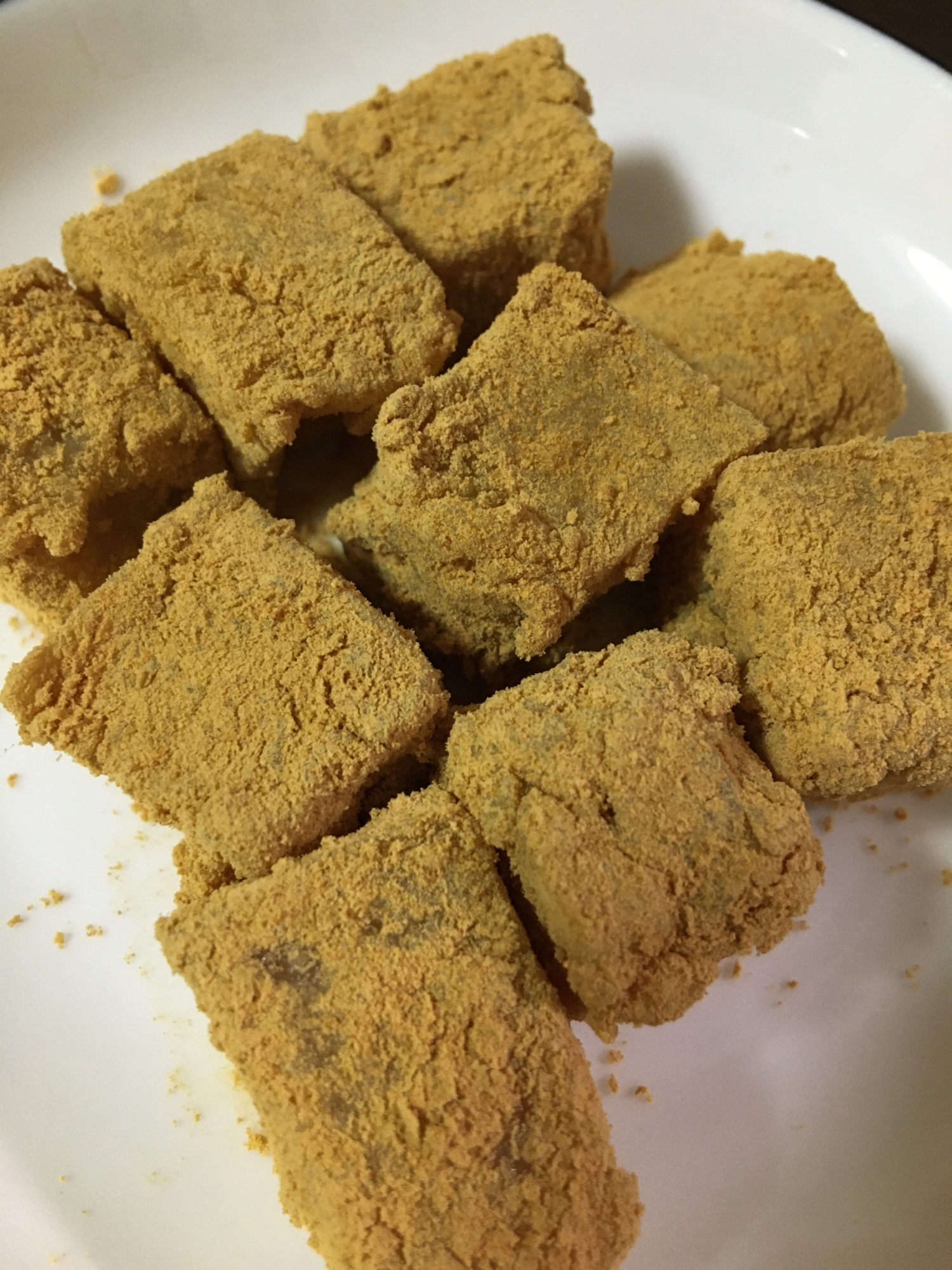 レンジで簡単！　オートミール多めのきな粉ういろう