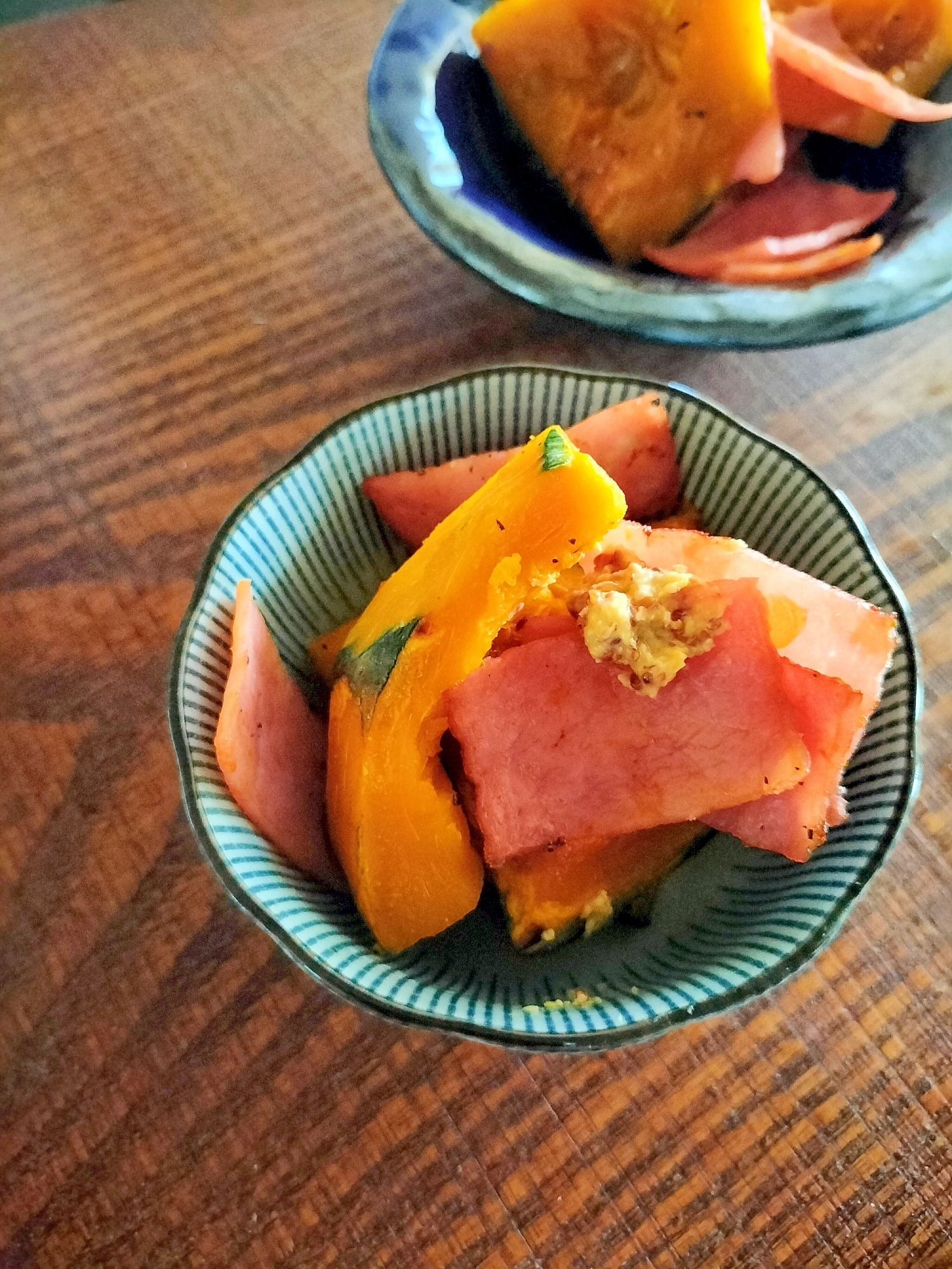 かぼちゃとベーコンのマスタード風味♪