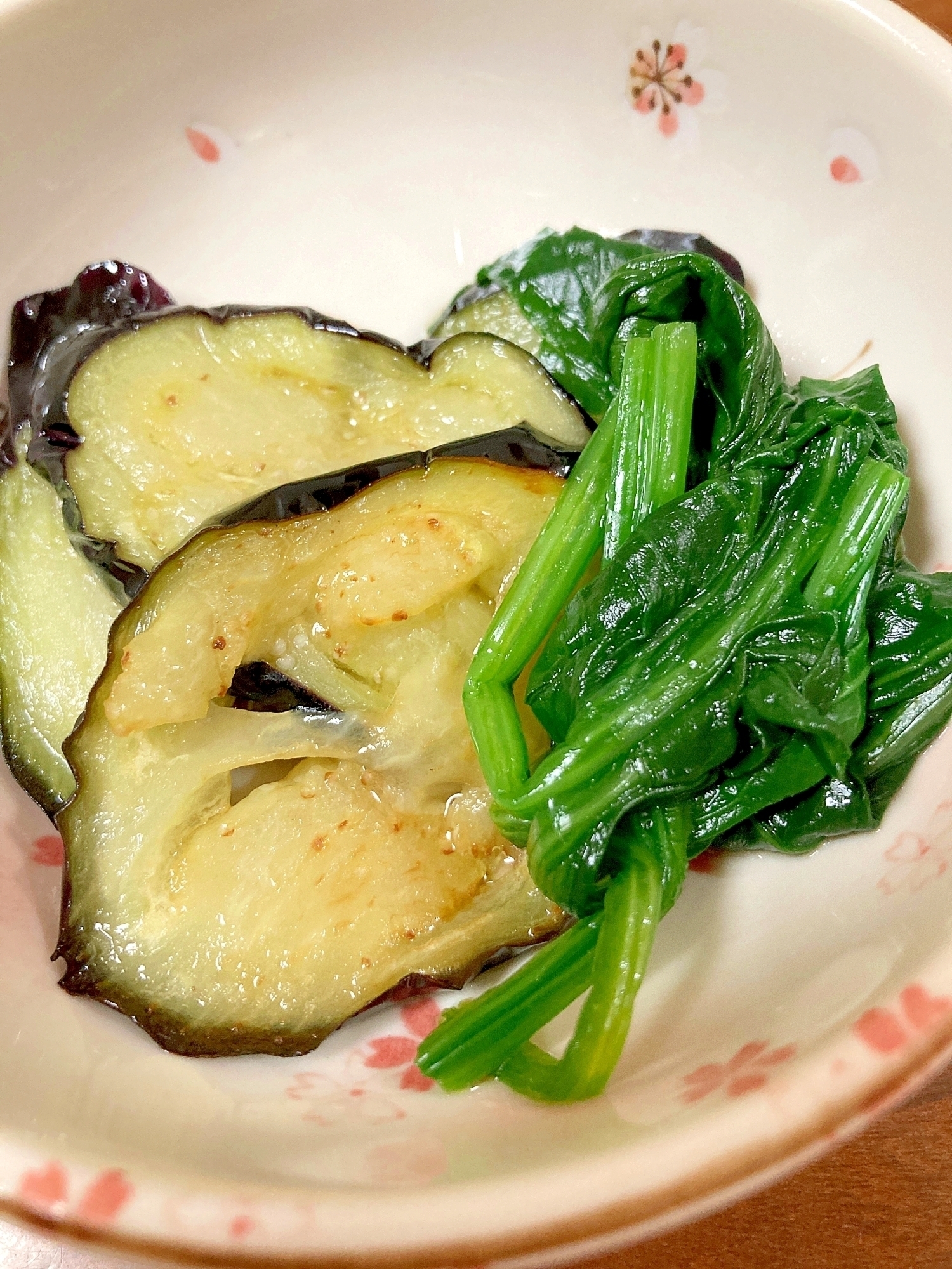 ほうれん草と茄子の煮びたし