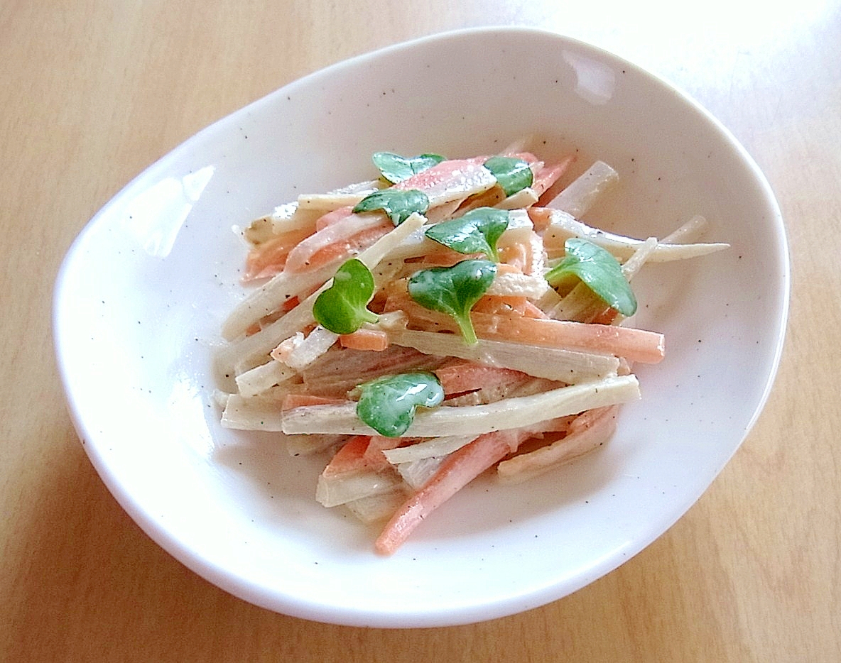 ごぼうとにんじんのみそマヨネーズ