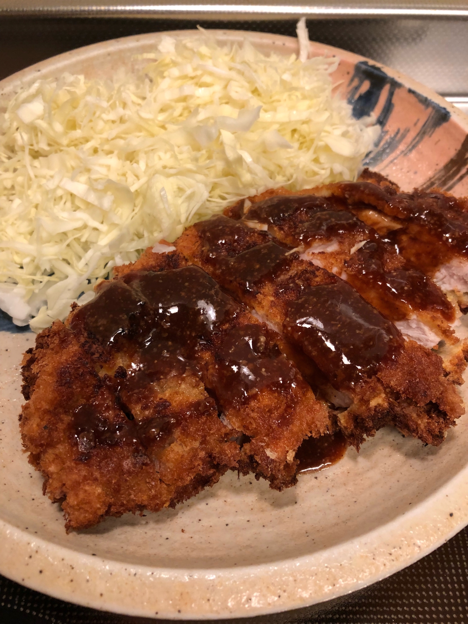 ソースが決め手♪ロースとんかつ^_^