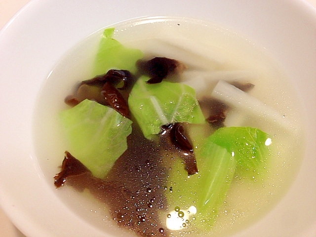 コリコリ美味しい☆大根とキクラゲの中華スープ