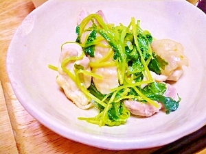 鶏もも肉と三つ葉の超シンプルソテー