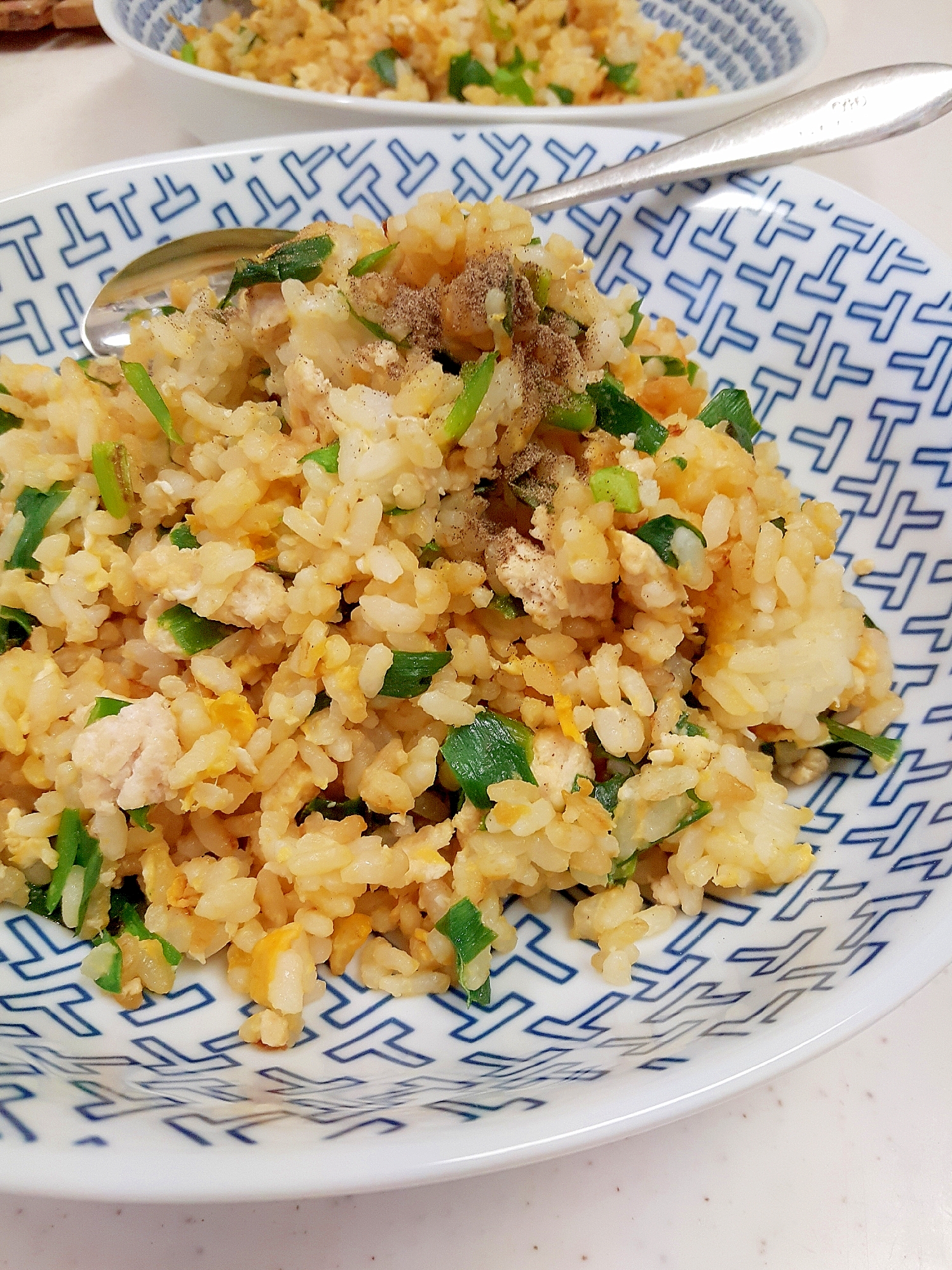 簡単(^^)子供が喜ぶ鶏ひき肉とニラのチャーハン♪