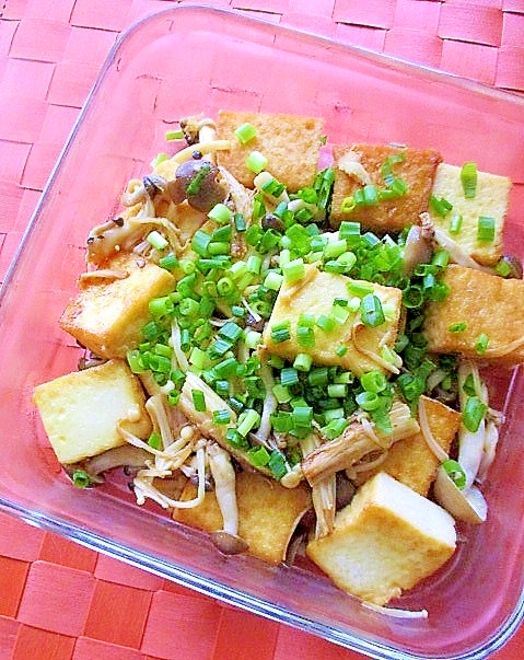 作り置きおかず 厚揚げときのこの炒めもの レシピ 作り方 By はぁぽじ 楽天レシピ