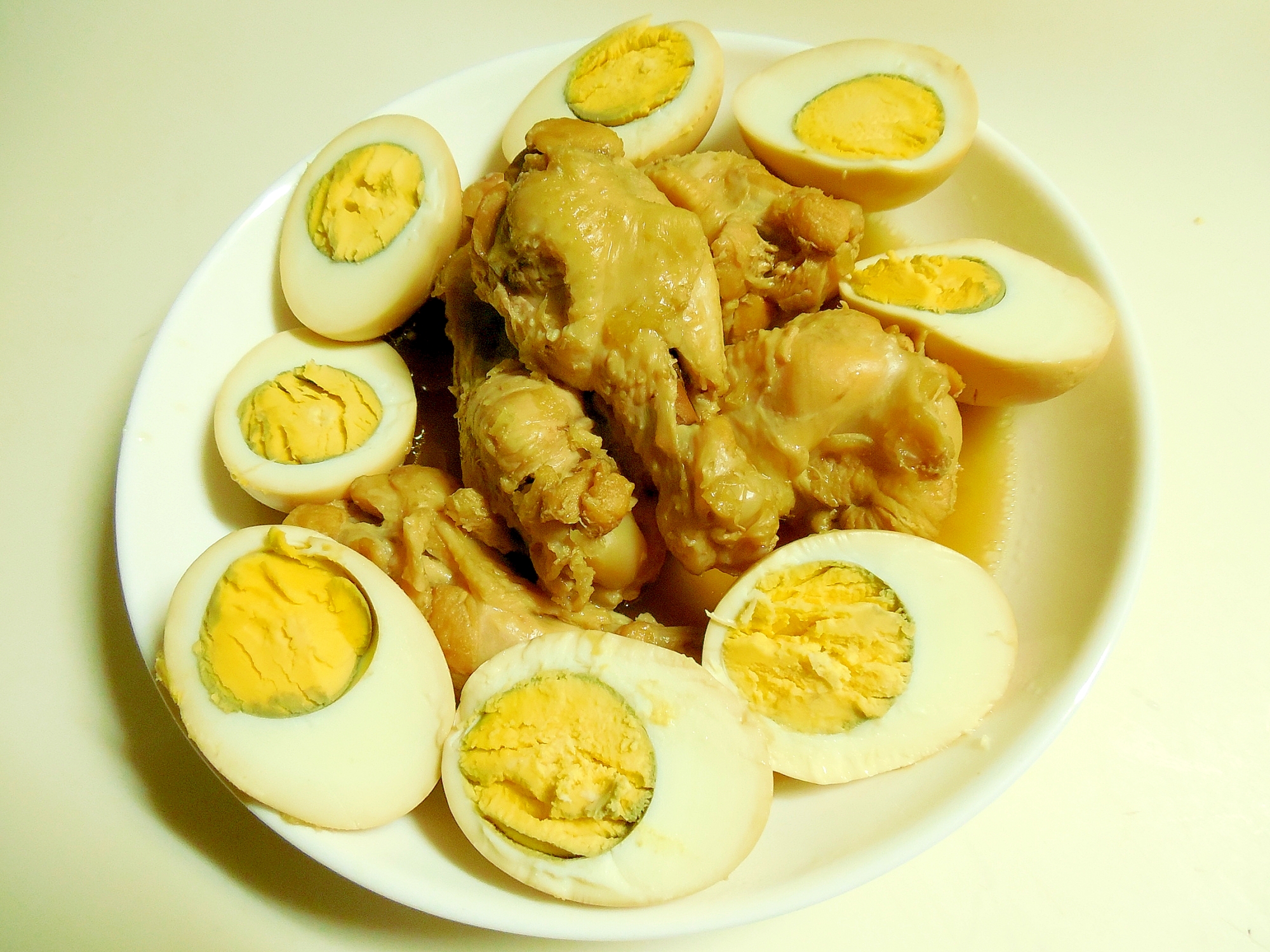 鶏手羽元と卵の生姜酢煮