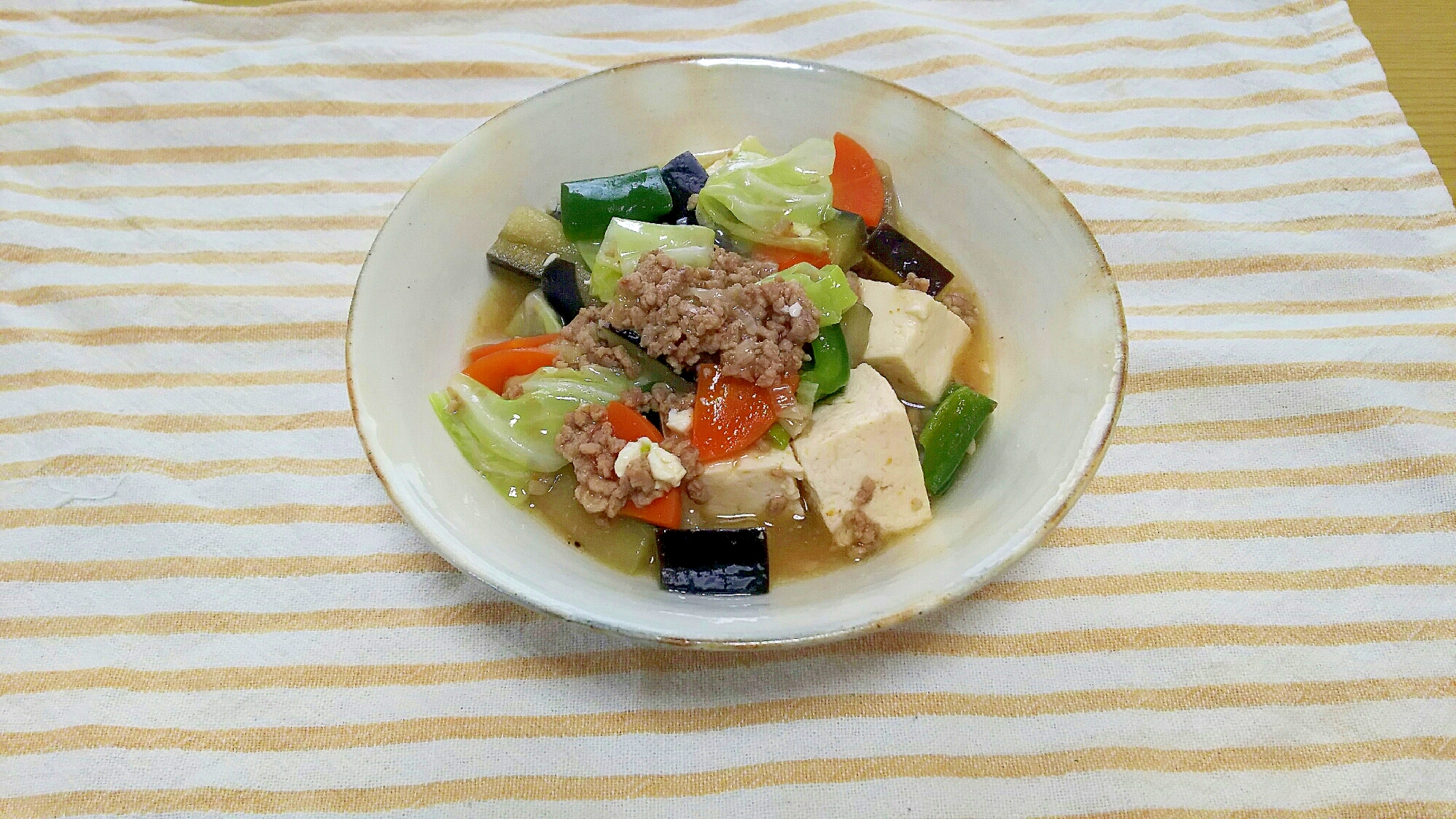 余り野菜で麻婆豆腐風