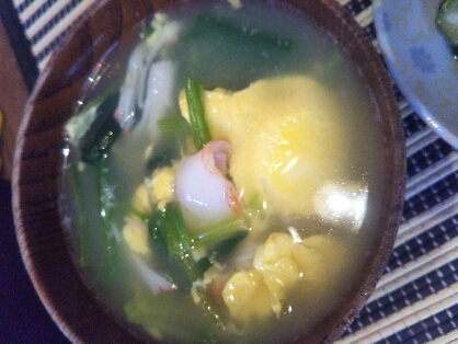 カニカマとほうれんそうの中華スープ