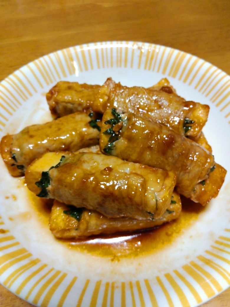 厚揚げ☆大葉豚肉巻き