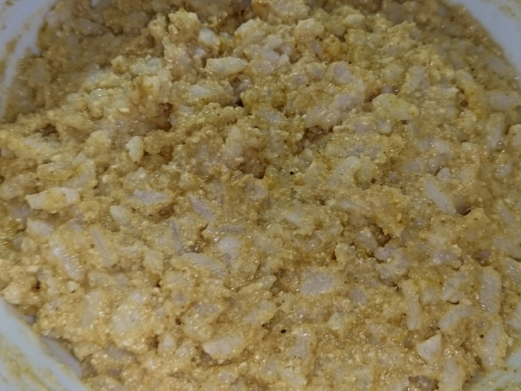 ウラド豆乾燥おからいりぬかカレー粉お塩白米ご飯