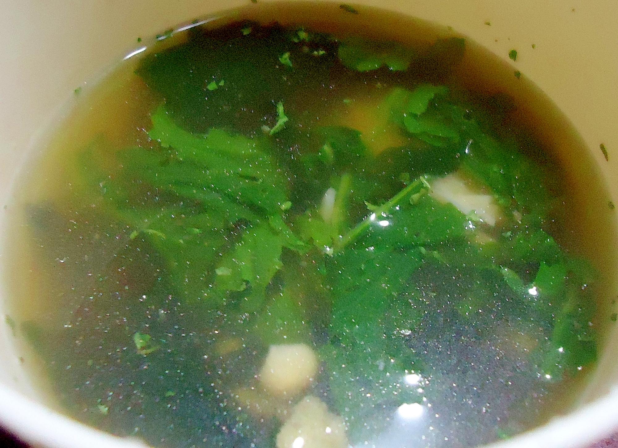 節約レシピ　ブロッコリーの葉のスープ