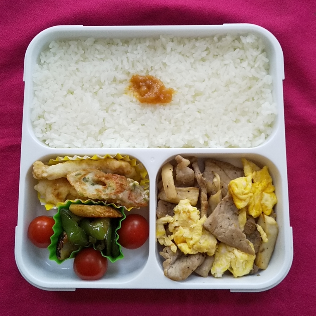 お弁当に!豚肉と卵炒め