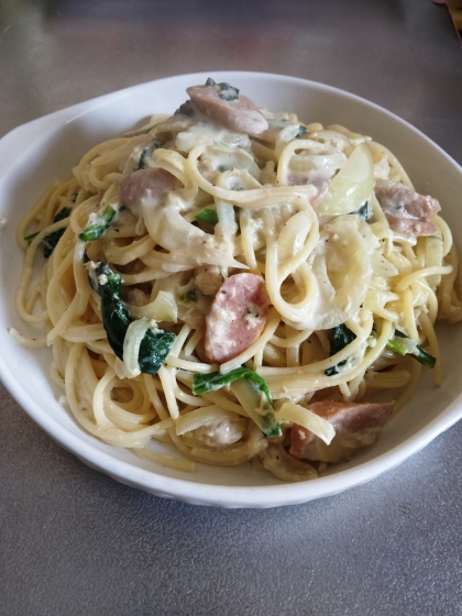 牛乳で作る！ほうれん草とツナのクリームパスタ