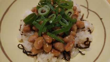 納豆☆塩昆布の混ぜご飯