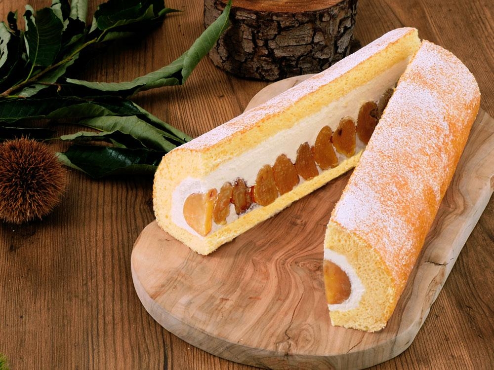 きぬあかりのマロンロールケーキ