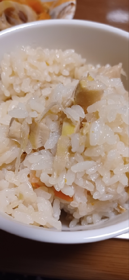 根菜と油揚げの炊き込みご飯